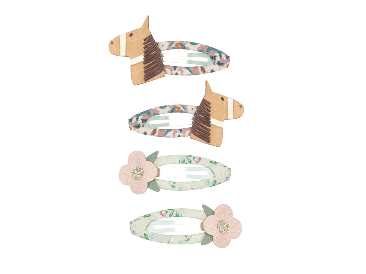 MIMI & LULA Pferd & Blume Haarspangen-Set