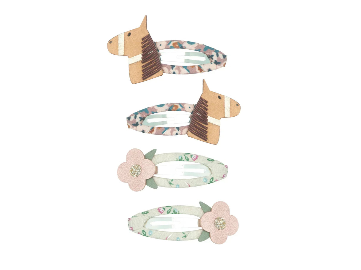 MIMI & LULA Pferd & Blume Haarspangen-Set