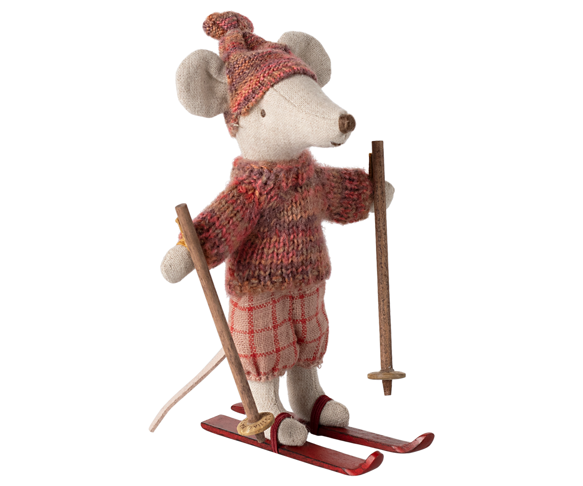 Maileg Wintermaus mit Skiset, Große Schwester – Rose