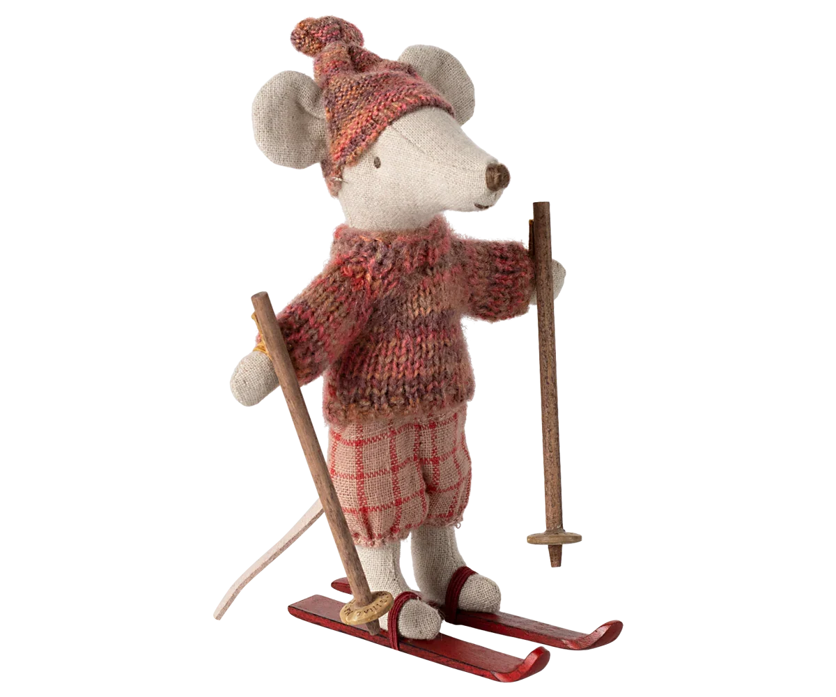 Maileg Wintermaus mit Skiset, Große Schwester – Rose