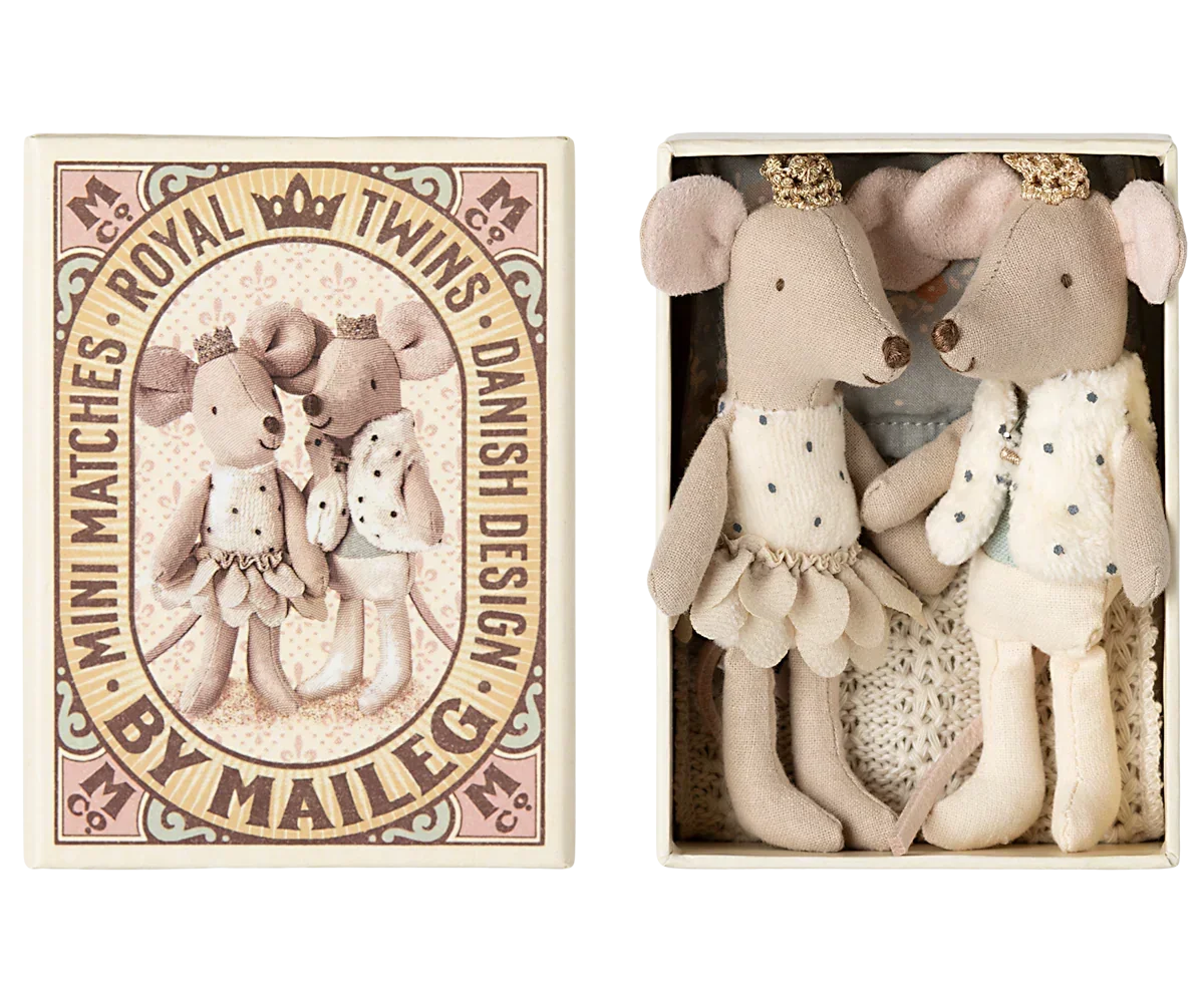 Maileg Königliche Zwillingsmäuse, kleine Schwester & Bruder