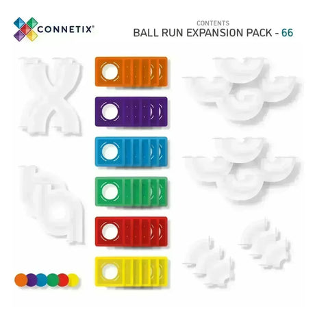 CONNETIX Magnetbausteine Kugelbahn Rainbow Ball Run Expansion Pack - 66 Teile - Nook' d' Mel - Kinder Concept Store