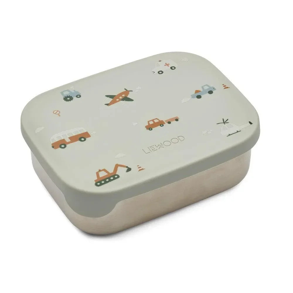 LIEWOOD Kinder Brotdose Edelstahl mit Silikondeckel Arthur "Aviator / Ecru"