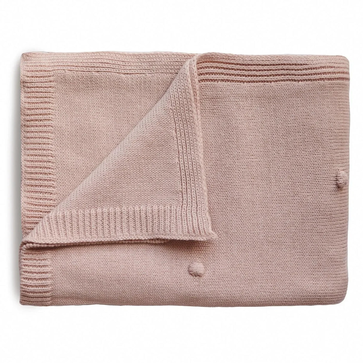 MUSHIE Babydecke aus Bio-Baumwolle Gestrickt - Textured Dots "Blush"