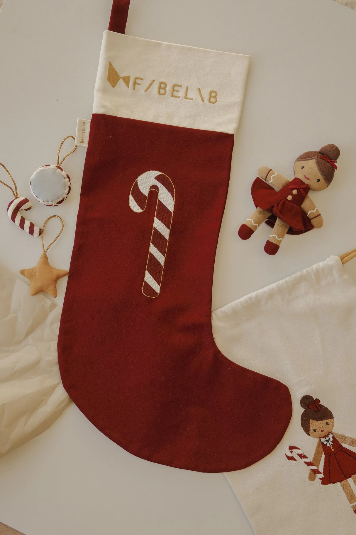 FABELAB Weihnachtsstrumpf Rot