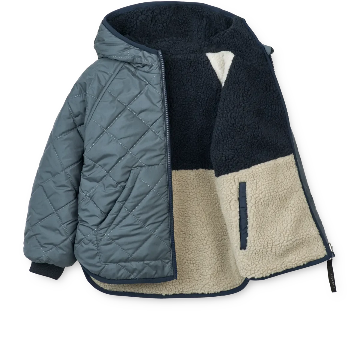 LIEWOOD Wendbare Fleecejacke für Kinder Jackson "Whale blue multi mix"