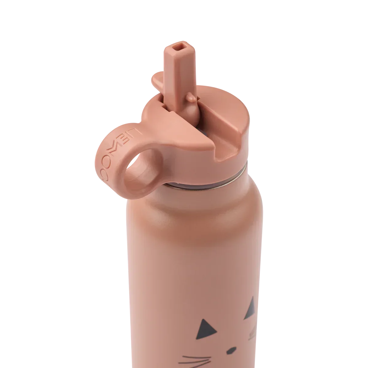 LIEWOOD Kinder Trinkflasche – 350 ml aus Edelstahl Falk "Cat dark rose"