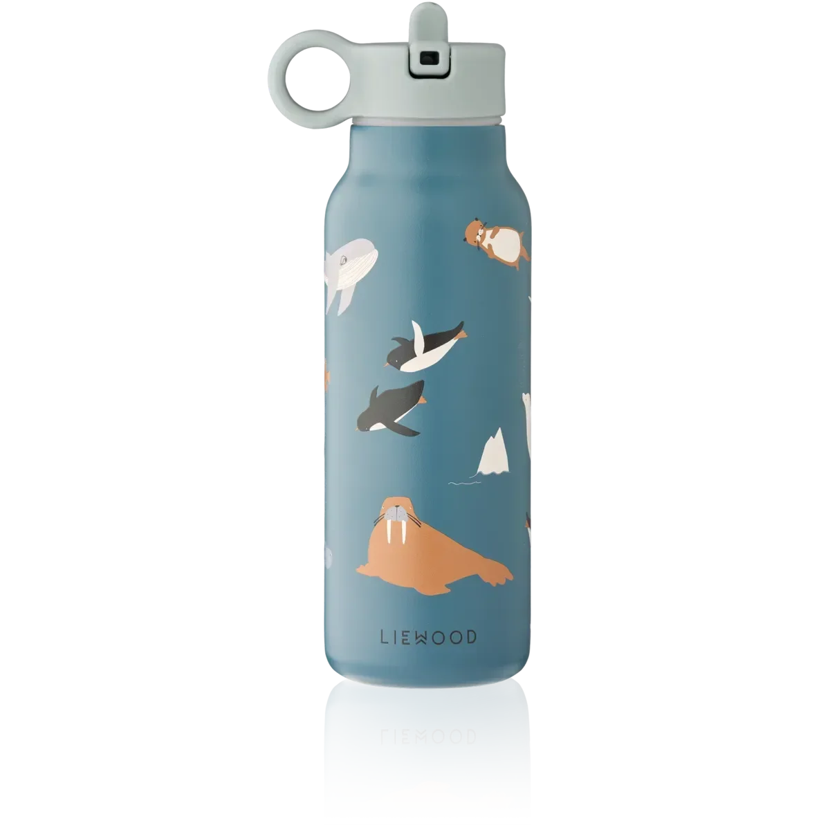 LIEWOOD Kinder Trinkflasche – 350 ml aus Edelstahl Falk "Arctic Sea / Ocean view"