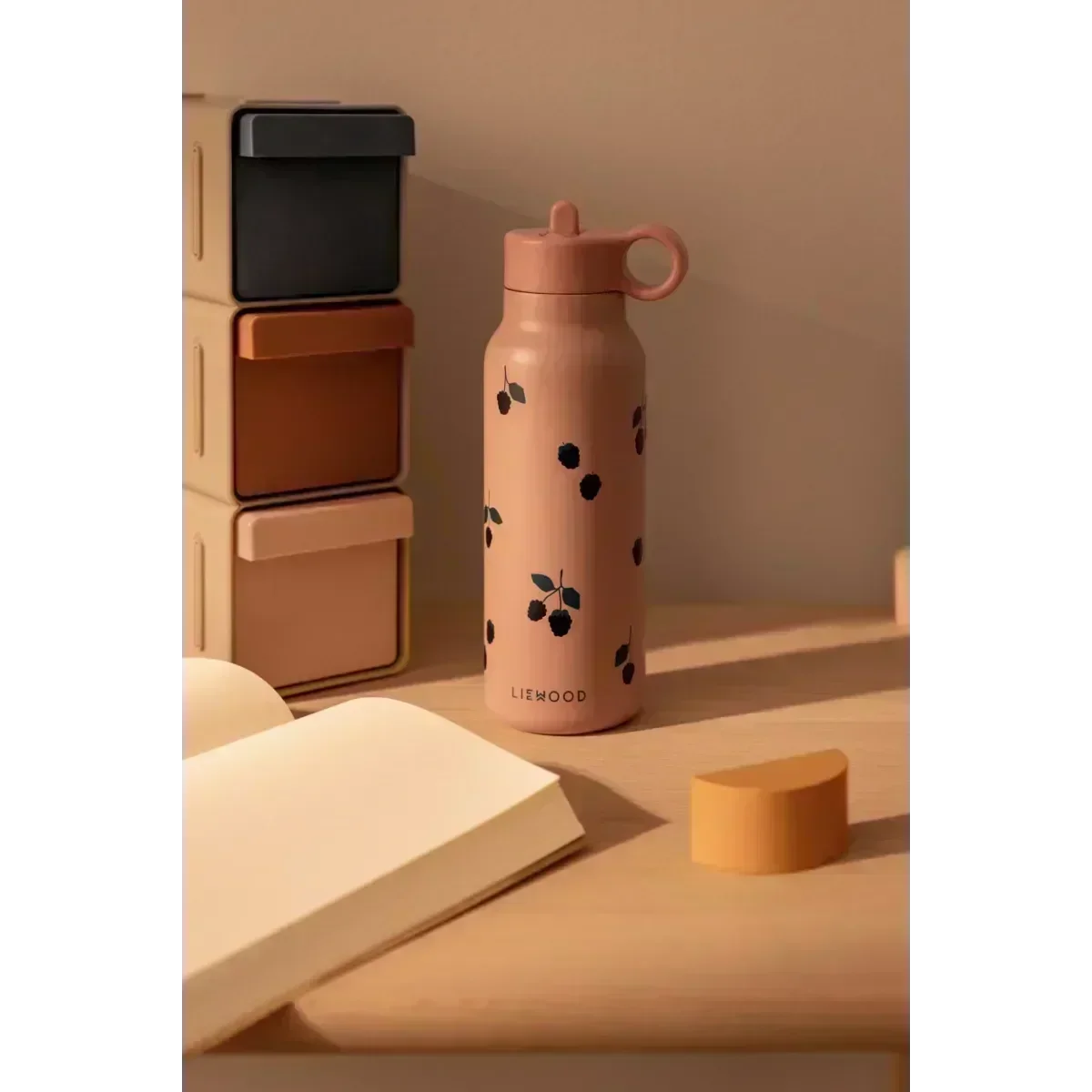 LIEWOOD Falk Trinkflasche für Kinder – 350 ml aus Edelstahl "Peach / Sea shell mix"