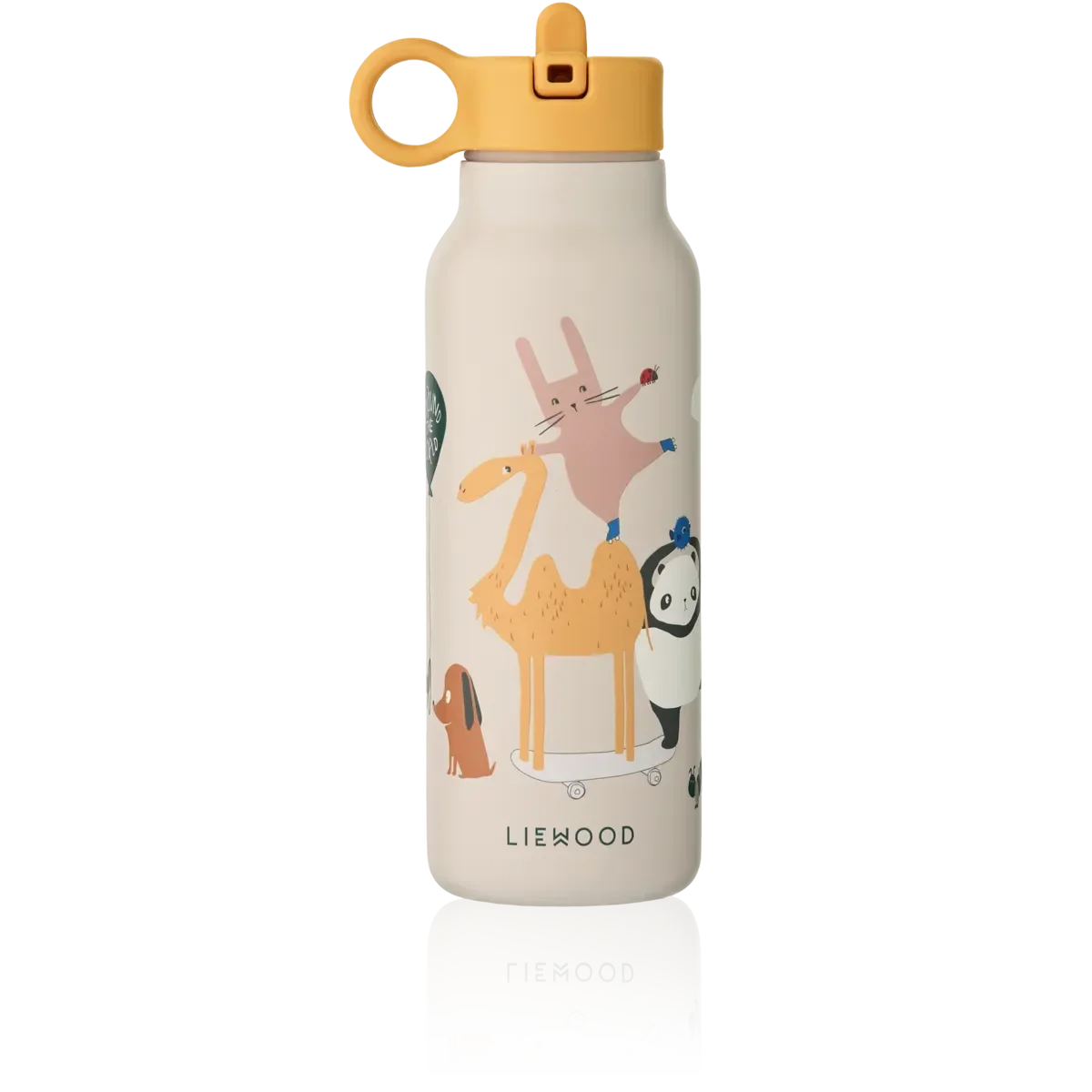 LIEWOOD Kinder Trinkflasche – 350 ml aus Edelstahl Falk "Around the world / Sandy"