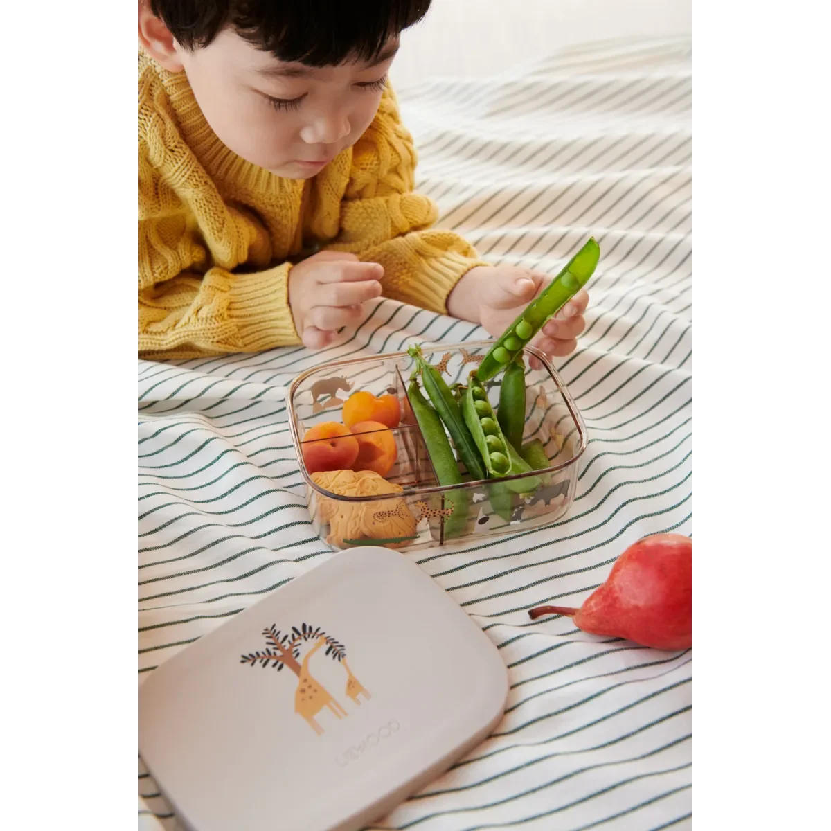 LIEWOOD Kinder Brotdose – Tritan mit Silikondeckel Arthur "All together / Sandy"