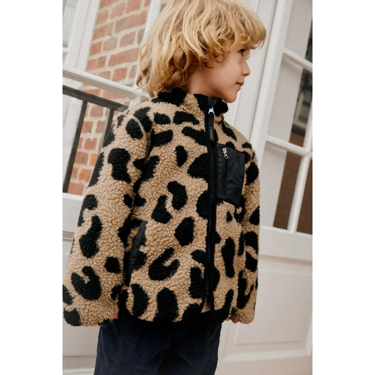 LIEWOOD Nolan Fleecejacke für Kinder "Mega leo / Oat mix"