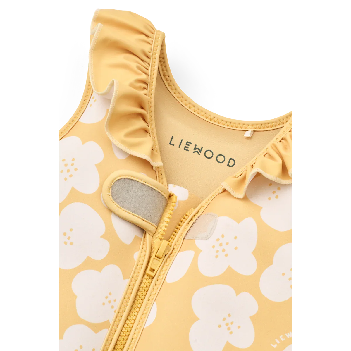 LIEWOOD Kinder Schwimmweste mit Rüschen Dove "Flower / Lemon yellow"