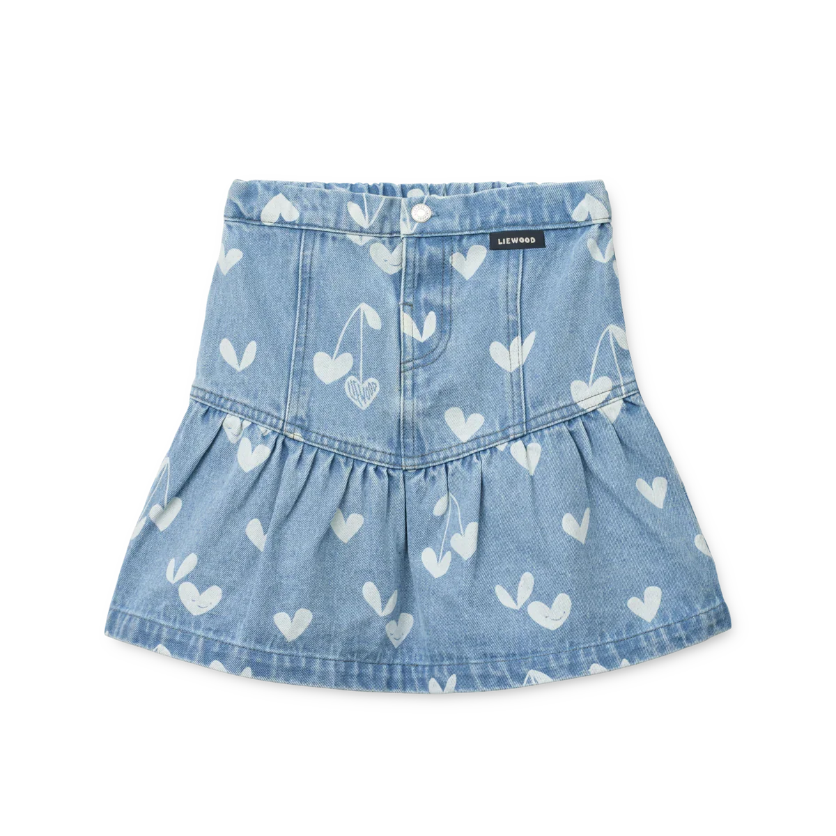 LIEWOOD Kinder Jeansrock mit Rüschen Dayla "Sweethearts / light blue denim"