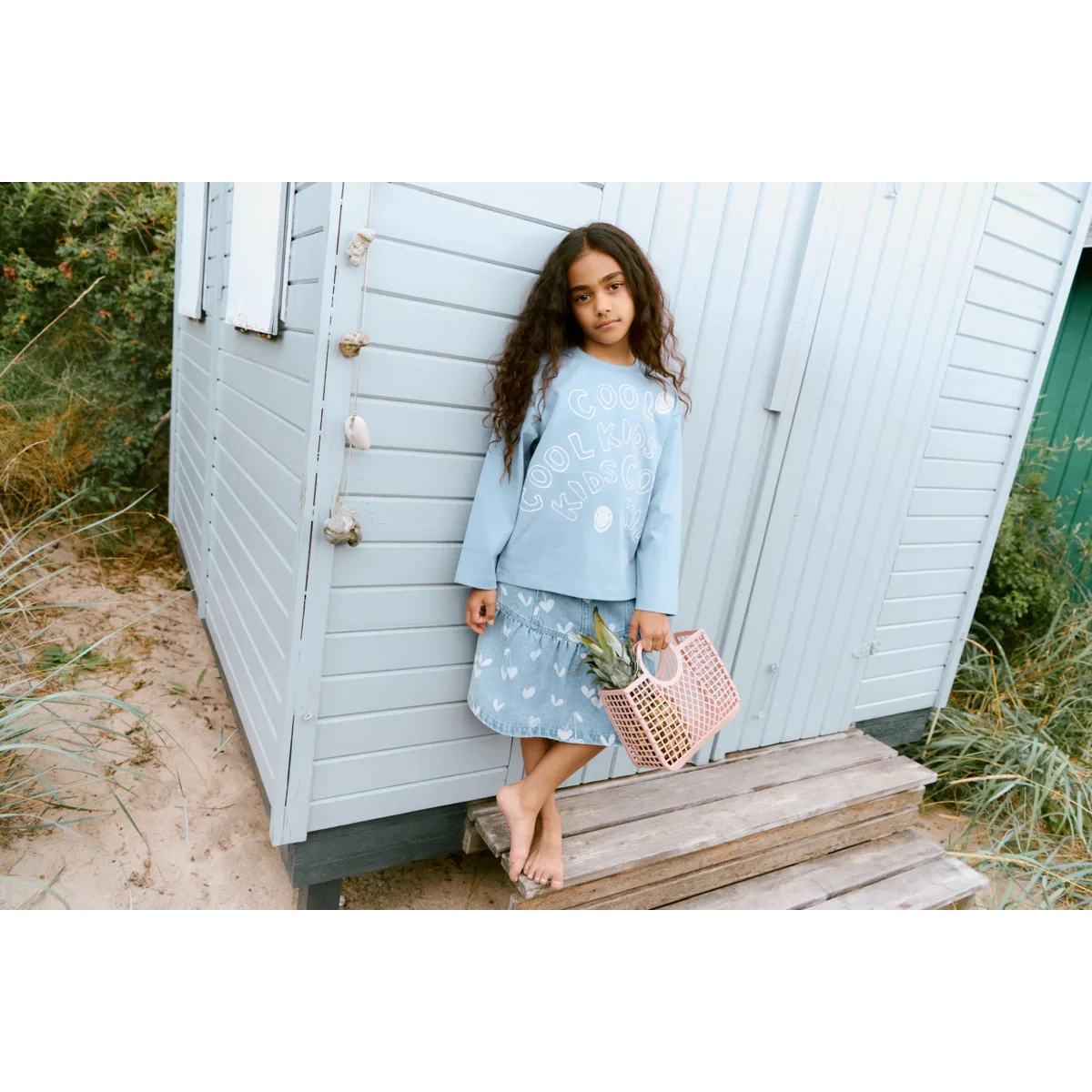LIEWOOD Kinder Jeansrock mit Rüschen Dayla "Sweethearts / light blue denim"