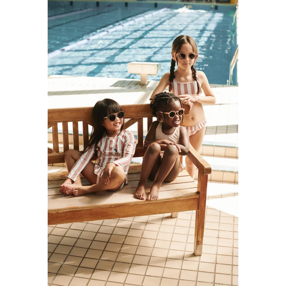 LIEWOOD Kinder Langarm Badeanzug Dagny "Coral blush / creme de la creme stripe"