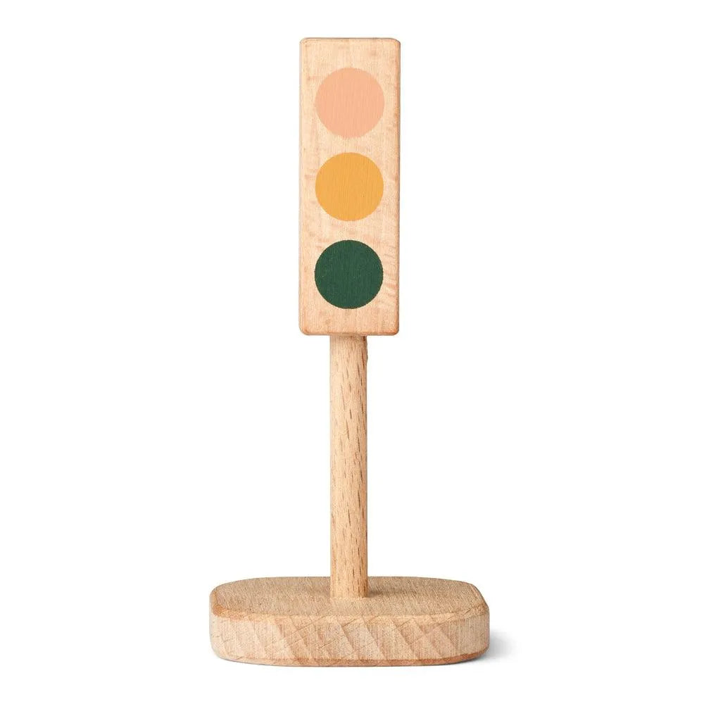 Village Verkehrsschilder aus Holz 4er-Pack