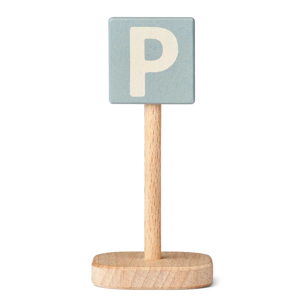 Village Verkehrsschilder aus Holz 4er-Pack