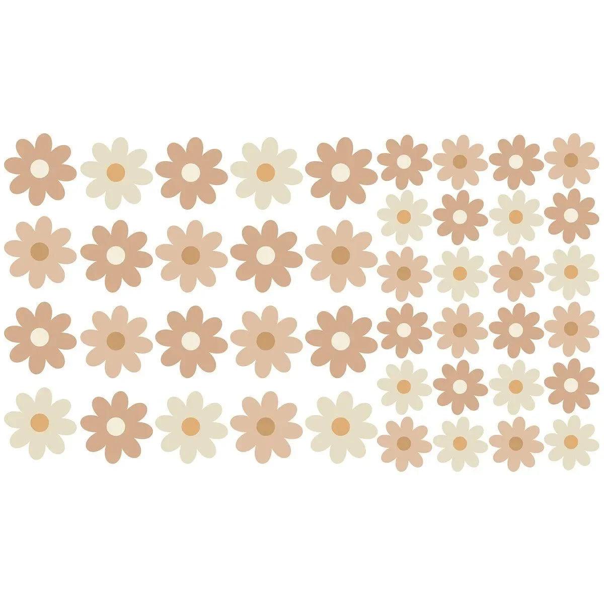 Beige und braune Gänseblümchen Wandtattoos für Kinderzimmer Dekoration
