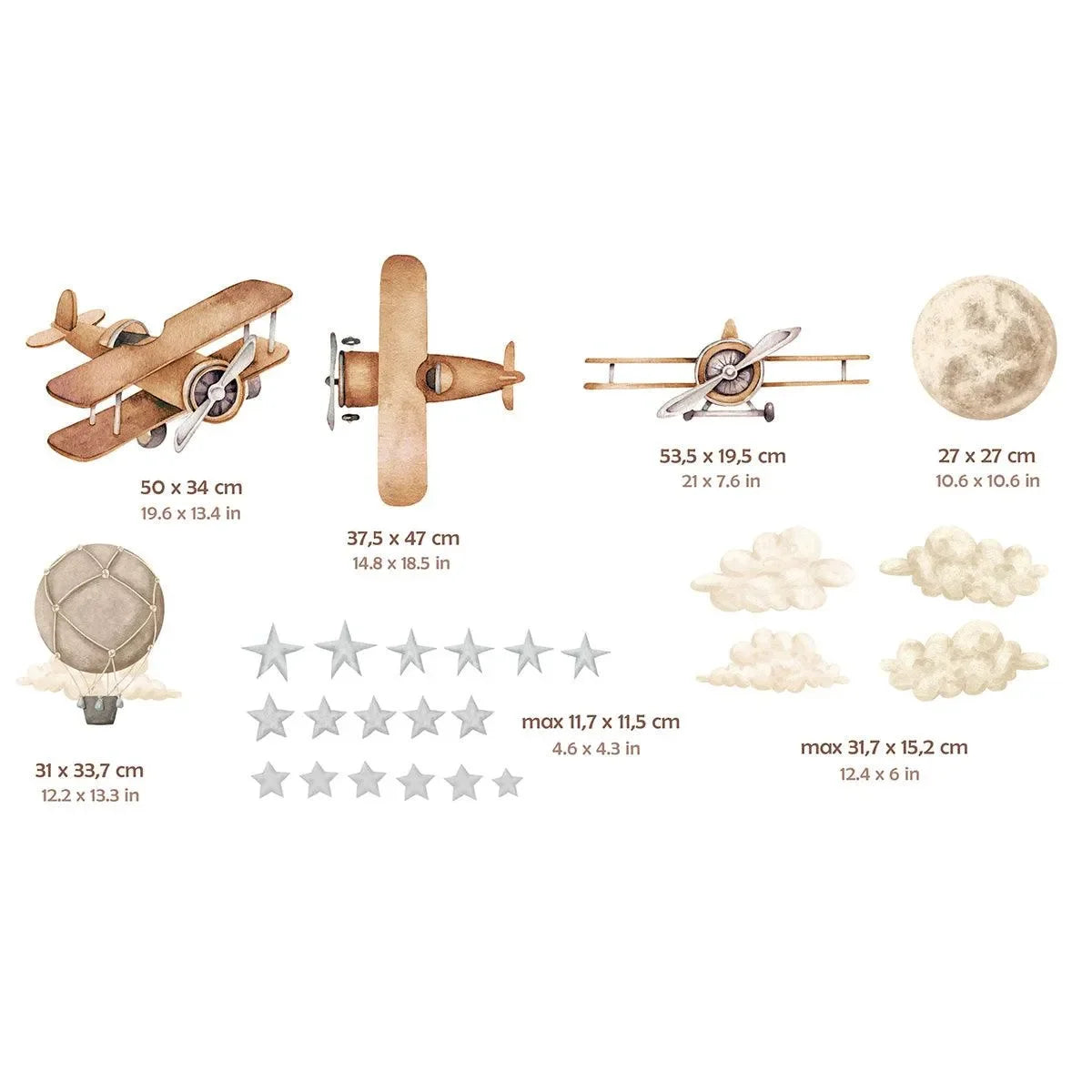 Wandtattoo Kinderzimmer - Flugzeuge