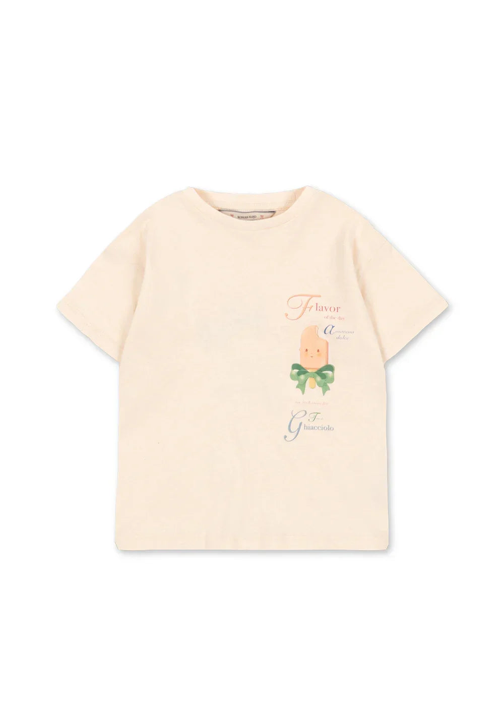Konges Sløjd Era Kinder T-Shirt aus Bio-Baumwolle & Leinen "Ecru / Ghiacciolo"
