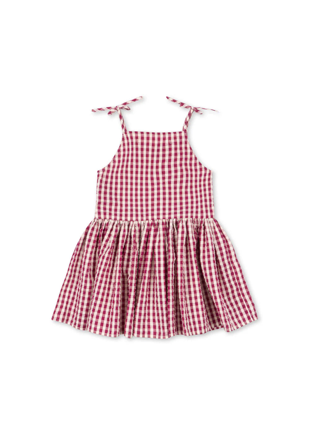 Konges Sløjd Kleid Isotta "Raspberry Check" – Kariertes Sommerkleid aus Bio-Baumwolle