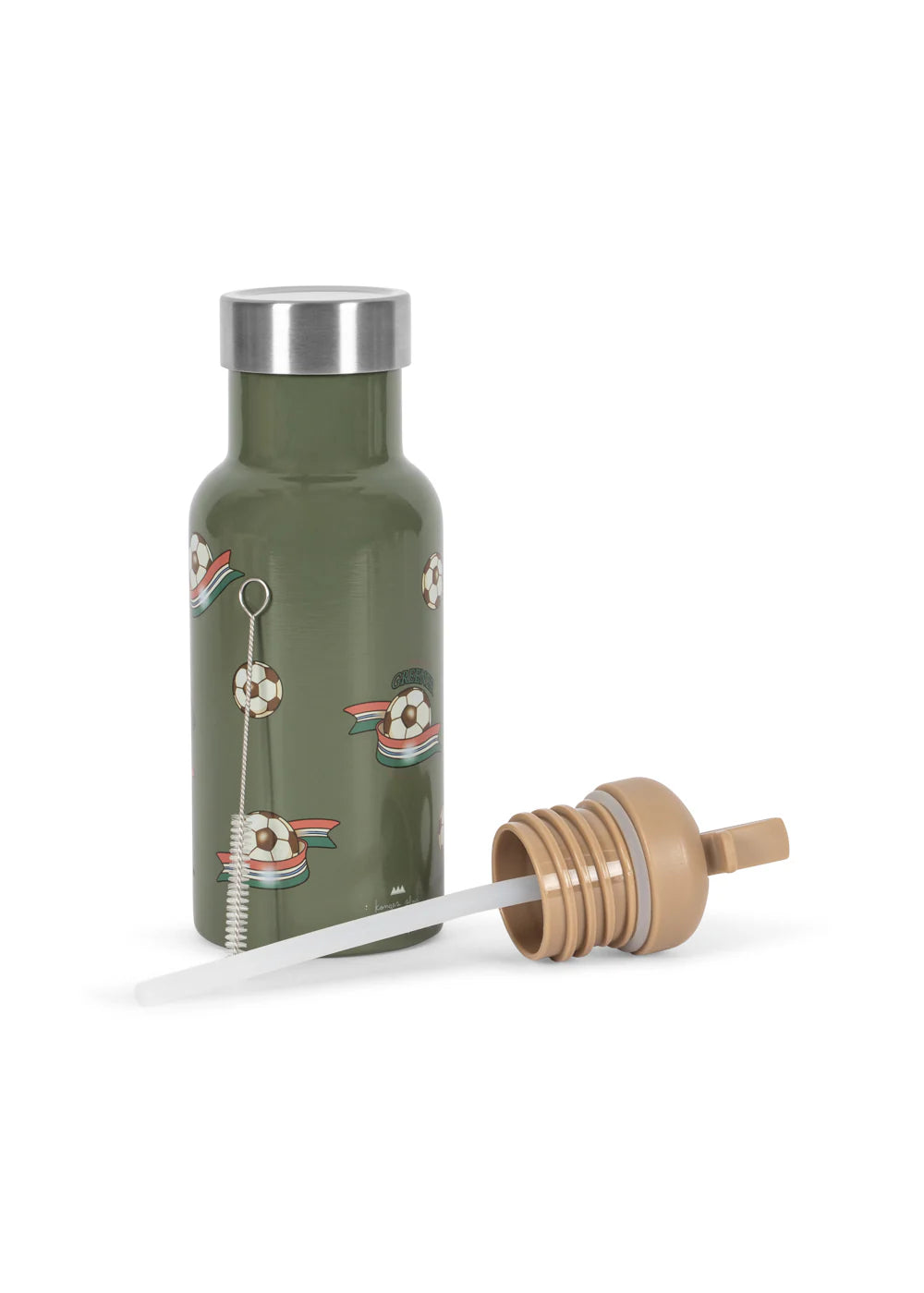 Konges Sløjd Thermo Trinkflasche für Kinder – 350 ml "Green/kick it"