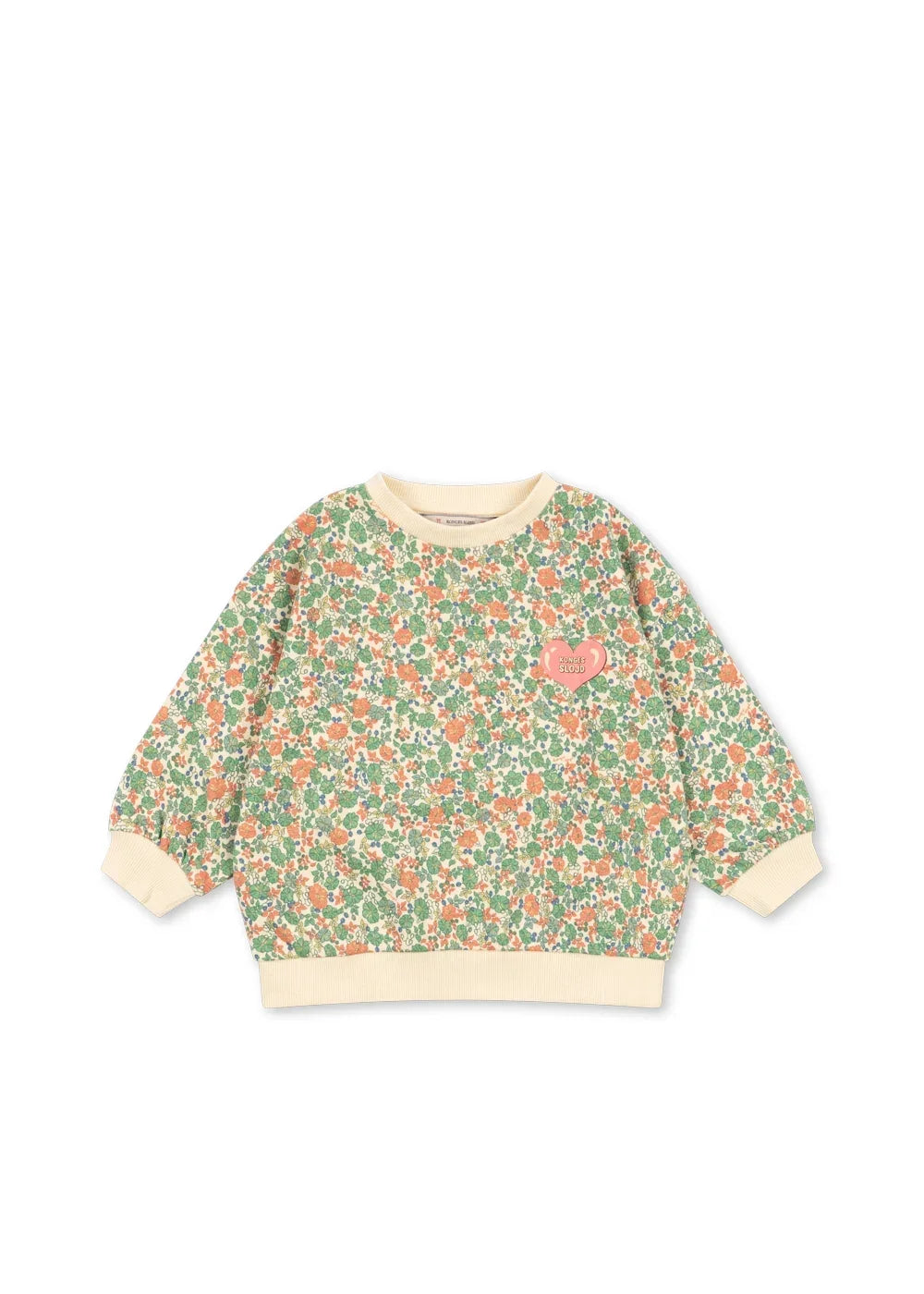 Konges Sløjd Loupy Sweatshirt für Kinder im Design Carlie Verde – Vorderansicht