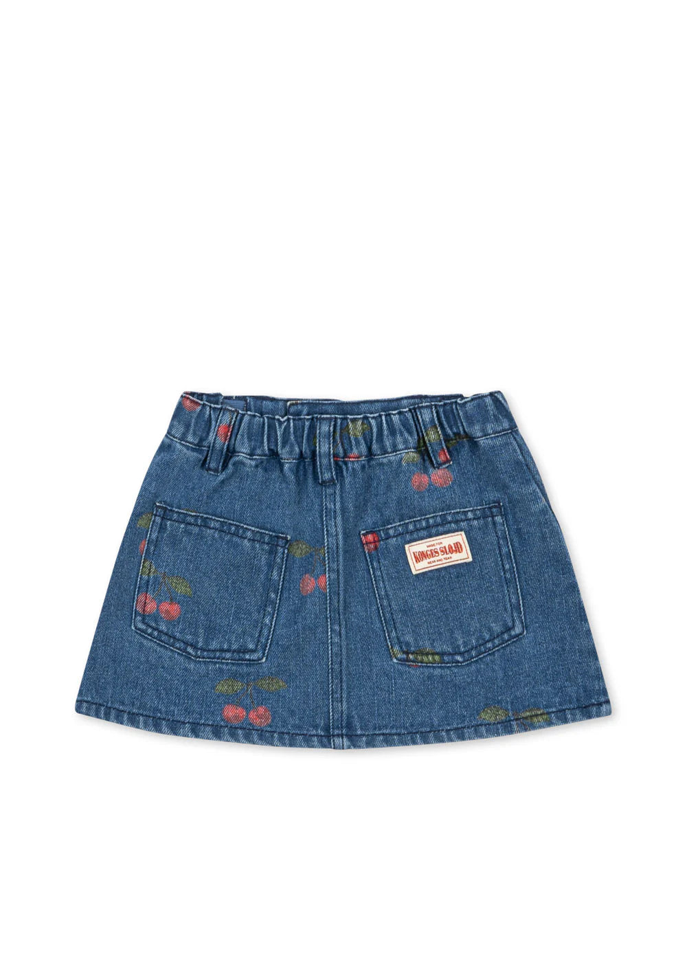 Konges Sløjd Rock Magot "Ma Grande Cerise" – Kinder Denim Rock aus Bio-Baumwolle