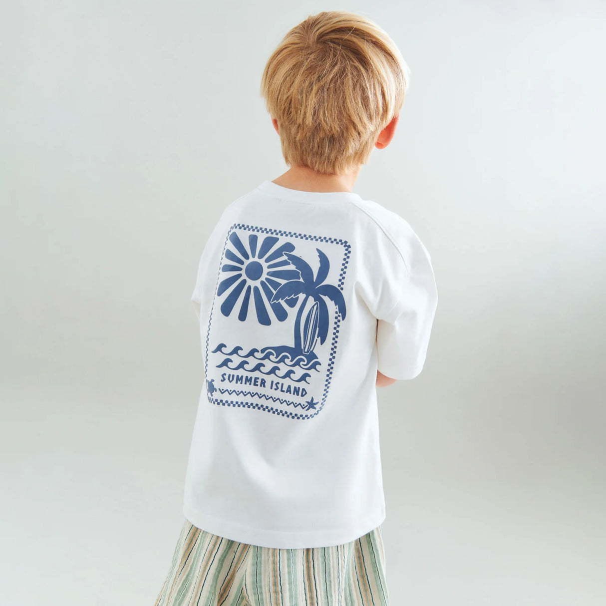 WHEAT Kinder Kurzarm-T-Shirt mit Print Benno "Cloud"