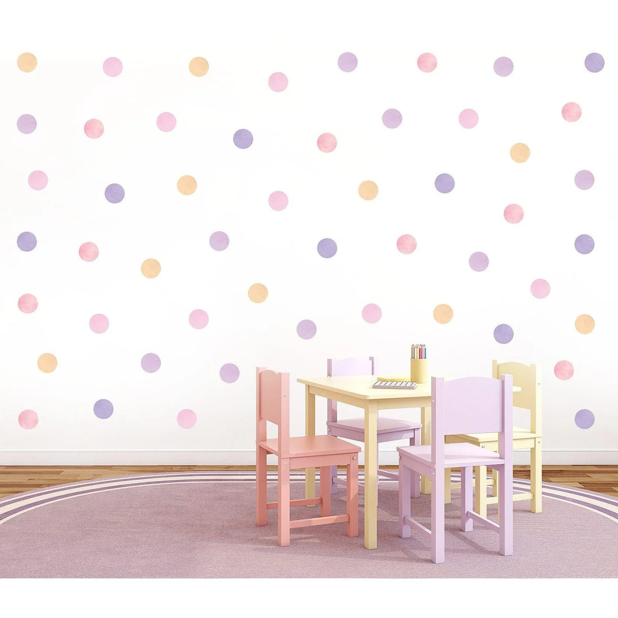 Wandtattoo Kinderzimmer - Punkte Lila