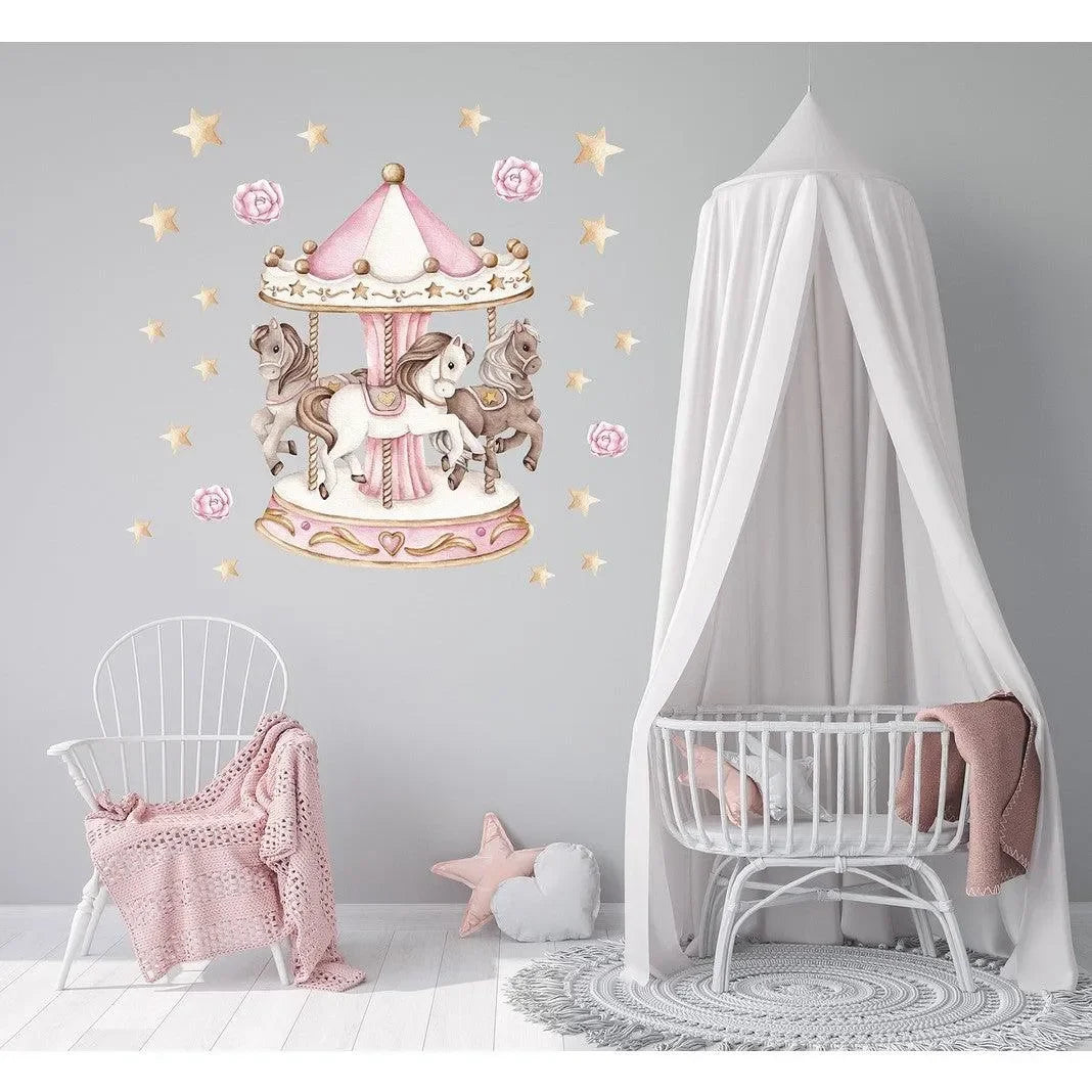 Wandtattoo Kinderzimmer - Ponykarussell