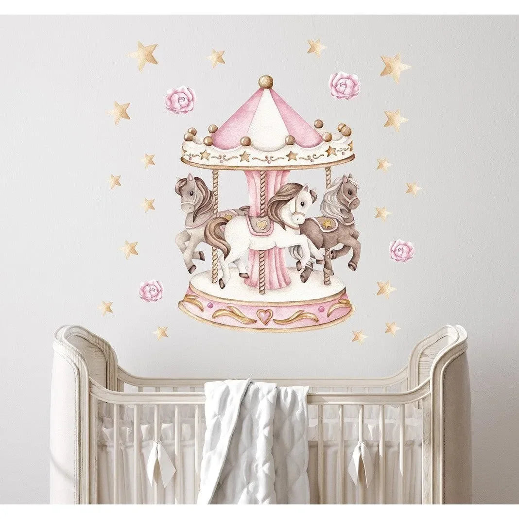 Wandtattoo Kinderzimmer - Ponykarussell