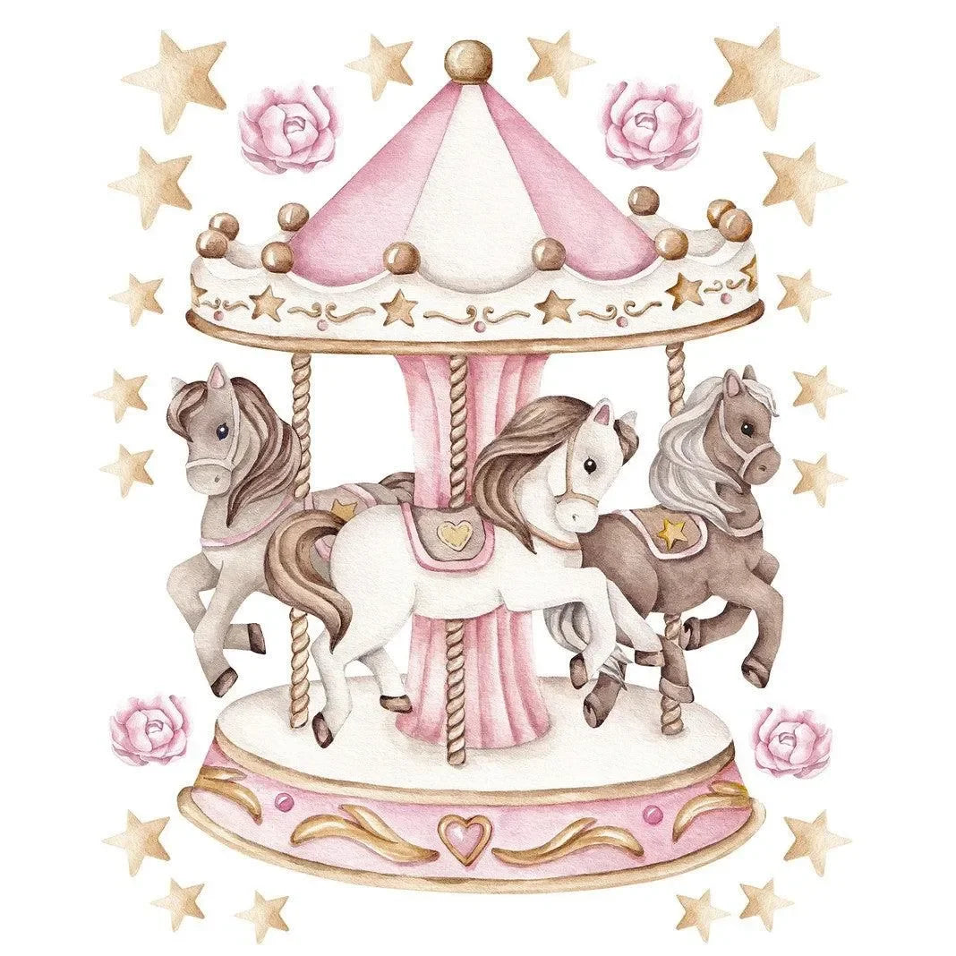 Wandtattoo Kinderzimmer - Ponykarussell