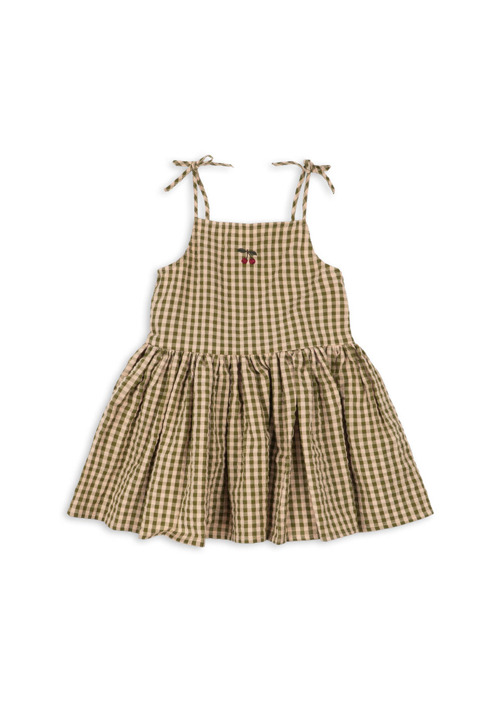 Konges Sløjd Kim Isotta Kleid Avocado Check – Vorderansicht