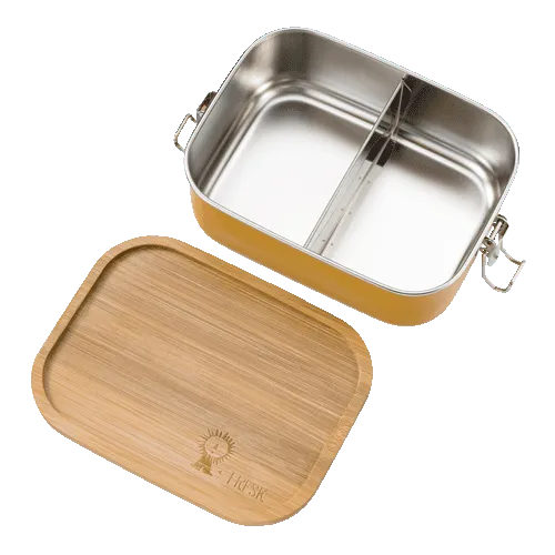 Frischhaltebox aus Edelstahl - Bernstein - Gold - Löwe