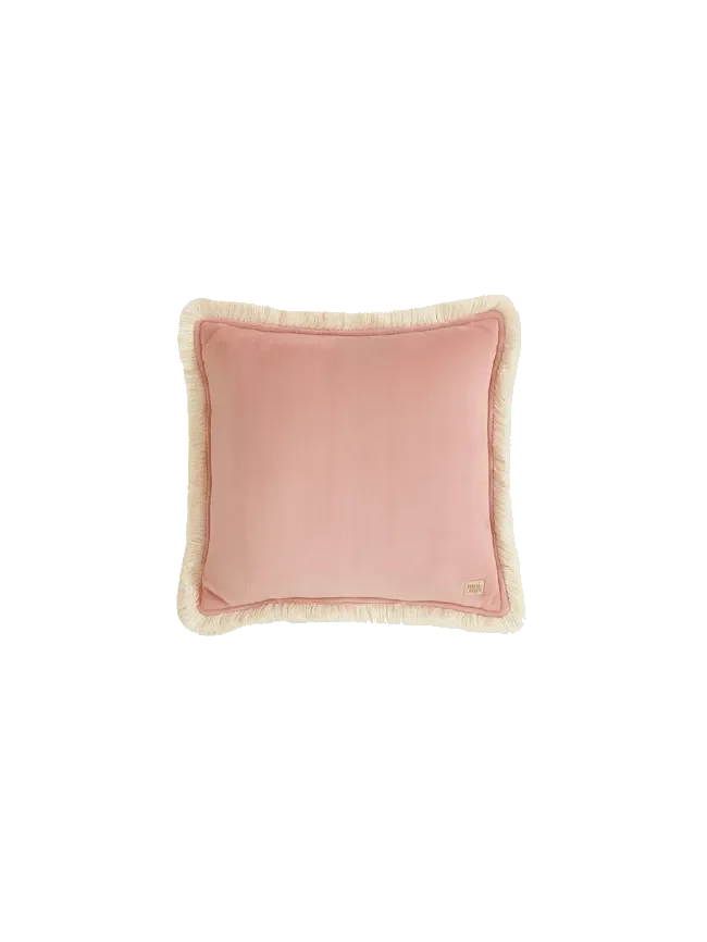 Rechteckiges apricotfarbenes Kissen mit Fransen, Kinderzimmer Dekoration