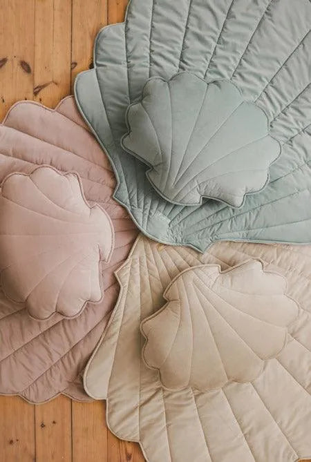 Moi Mili Muschelkissen Samt Powder Mint - Nook d Mel