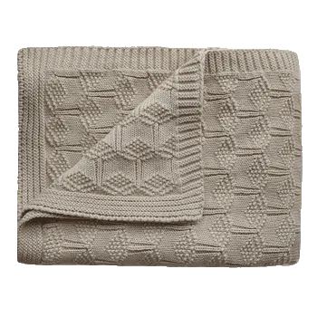 Mushie Gestrickte Babydecke Honeycomb Beige - Nook d Mel