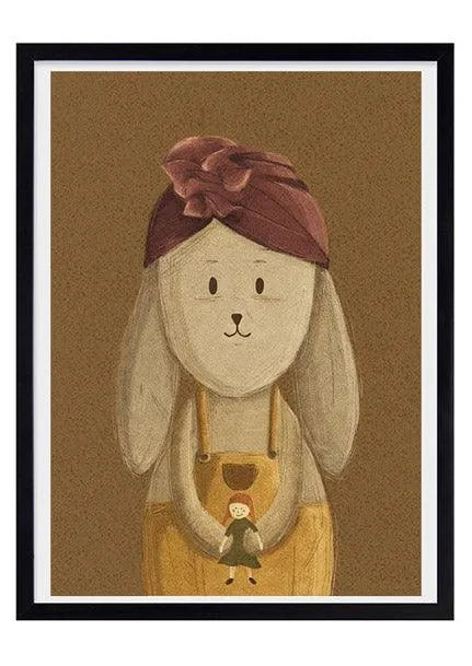 OliOli Vintage Poster Mädchen Hase - Nook d Mel