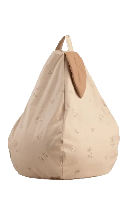 Sitzsack - Samt - Puderbeige - Birne