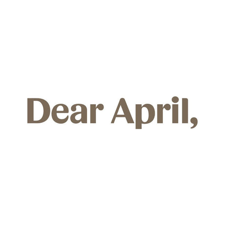 Dear April Logo in brauner Schrift auf weißem Hintergrund, Kinder Concept Store Branding