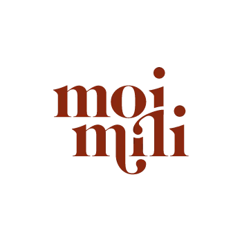 MoiMili Logo in rot, minimalistisches Design für Kinder Concept Store Dekoration
