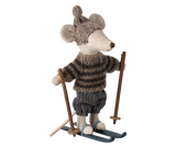 Maileg Wintermaus mit Skiset, Großer Bruder – Grau