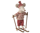 Maileg Wintermaus mit Skiset, Mama – Rot