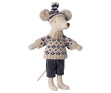 Maileg Wintermaus mit Skiset, Papa – Blau