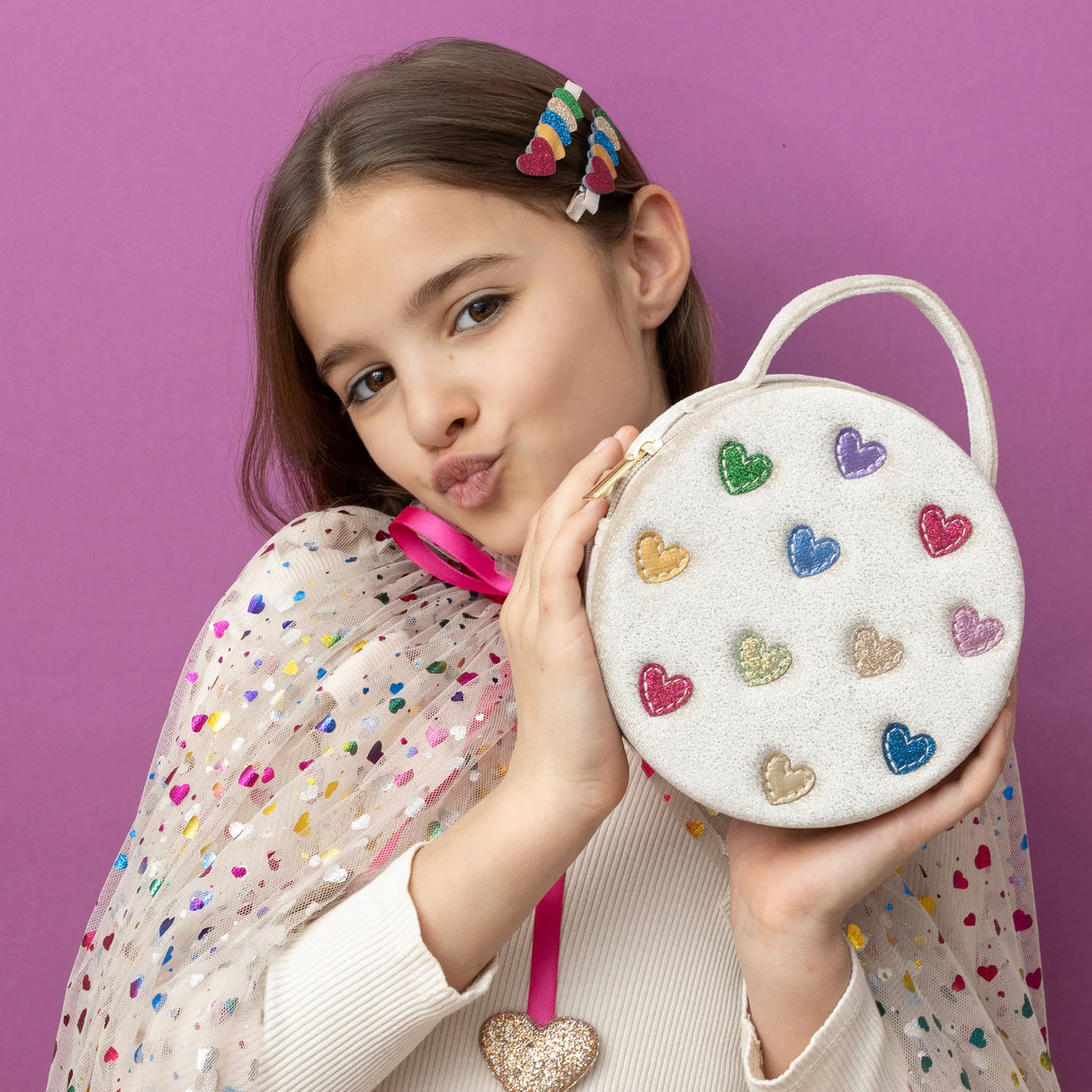 MIMI & LULA Jazzy Layered Heart Haarspangen