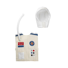 Kinderkostüm Astronaut mit weißer Weste, Helm und Weltraum-Details