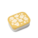 LIEWOOD Kinder Brotdose Edelstahl mit Silikondeckel Arthur "Flower / Lemon yellow"