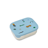 LIEWOOD Kinder Brotdose Edelstahl mit Silikondeckel Arthur "Fun / Beach blue"